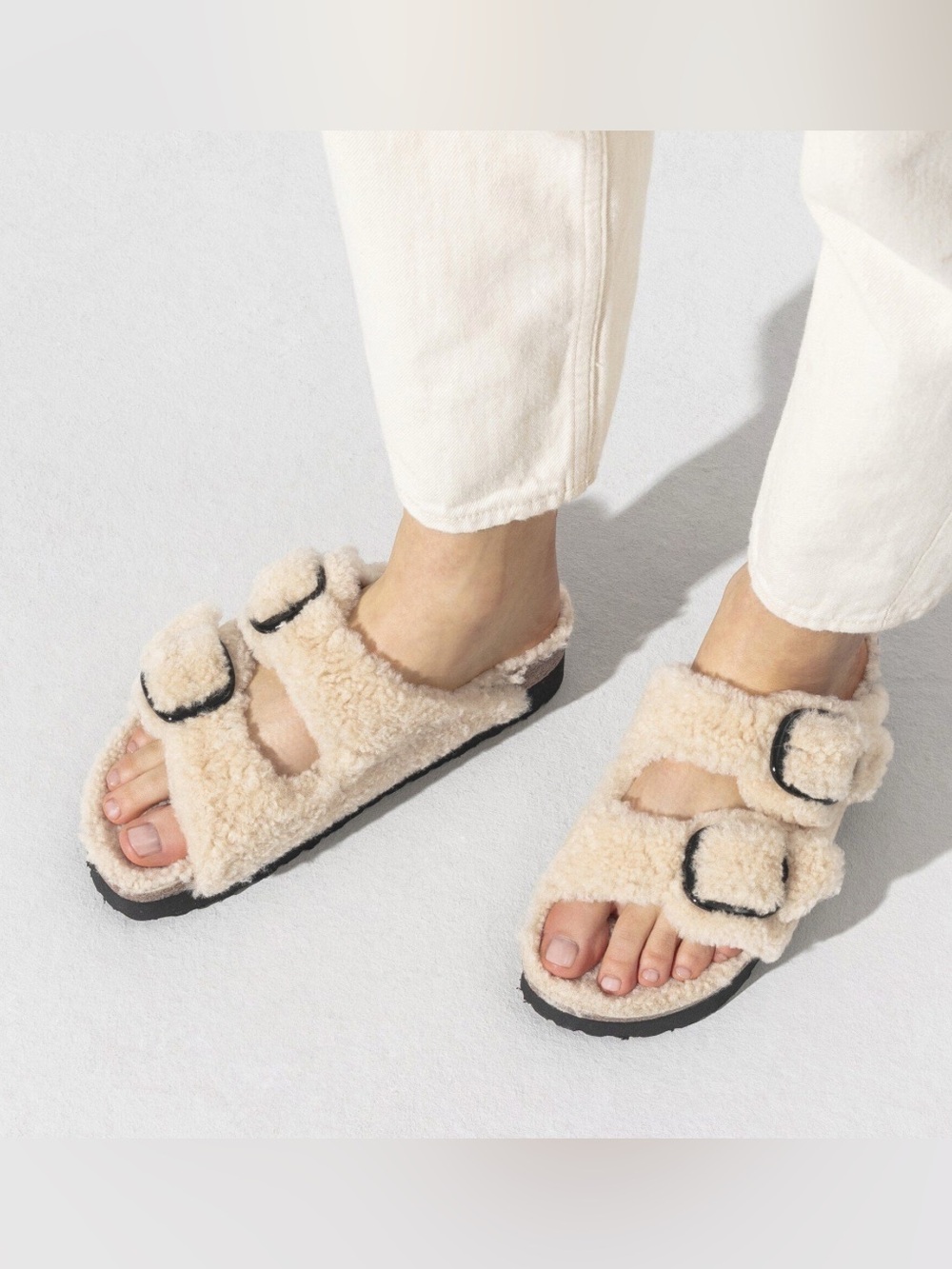 PAPILLIO by BIRKENSTOCK Arizona fur winter sandals slippers shoes eur 38 new